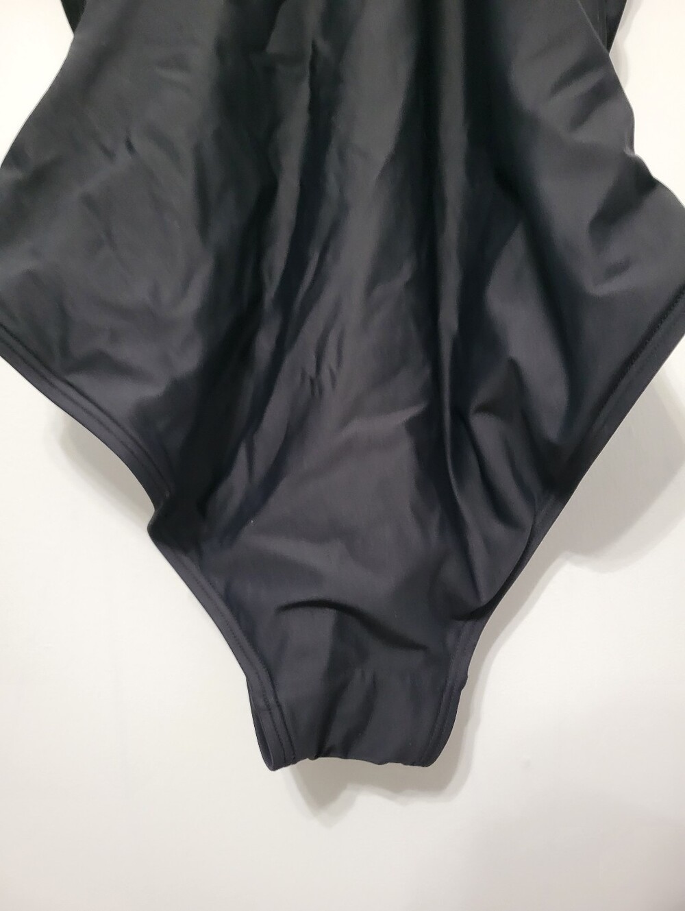 DKNY Women's Solid Black Ruffle Plunge One Piece Swimsuit Sz L Adjustable Beach - Picture 8 of 11